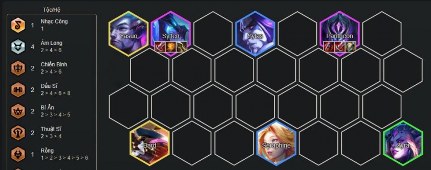 Top đội hình mạnh nhất DTCL mùa 7.5 - Vùng Đất Rồng Đội hình Ám Long Sy'Fen