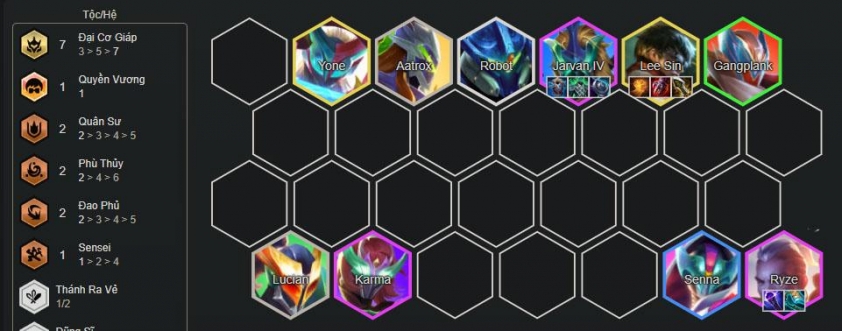 Đội hình Quyền Vương Thần Giáp gồm các tướng chủ lực