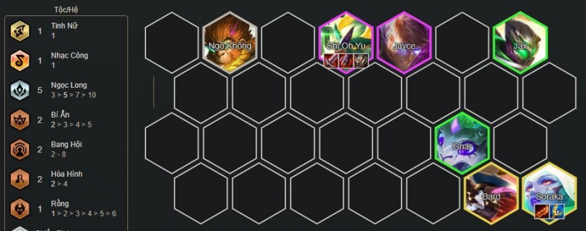 Top đội hình mạnh nhất DTCL mùa 7.5 - Vùng Đất Rồng Đội hình Ngọc Long