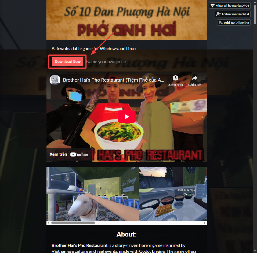 Hướng dẫn tải game Tiệm Phở của Anh Hai 734586 Giao diện trang web tải game