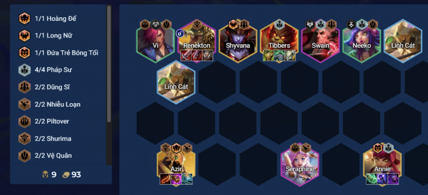 Đội hình hoàn chỉnh Azir Pháp Sư cuối game Bố trí tướng cuối trận cho đội hình Azir Pháp Sư