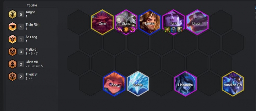 Đội hình Targon Freljord DTCL mùa 16 Hình ảnh đội hình Targon Freljord trong DTCL Mùa 16