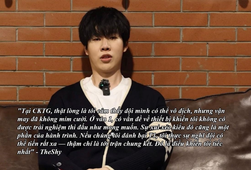Thất bại trước T1 tại CKTG 2025, TheShy đổ lỗi cho 'đen đủi' Phỏng vấn TheShy sau CKTG 2025