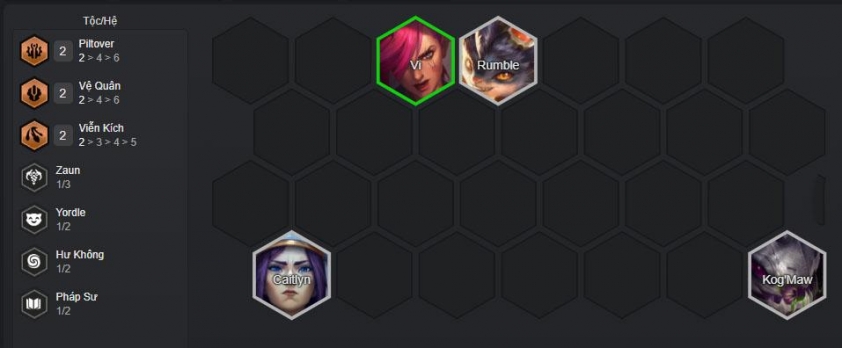 Đầu game đội hình T-Hex Xạ Thủ Giai đoạn đầu game với bộ khung Vệ Quân - Viễn Kích